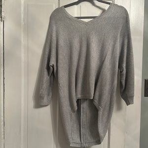 Express high low grey/silver sweater